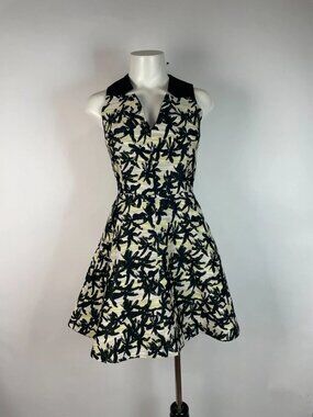 Kenzo PALM STRIPE Fit and Flare sheath cocktail dress 36